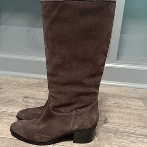 Sigerson Morrison Dark Brown Suede Heeled Boots